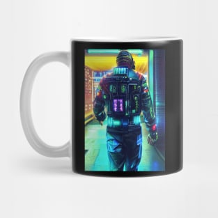 Cyberpunk player, back view Mug